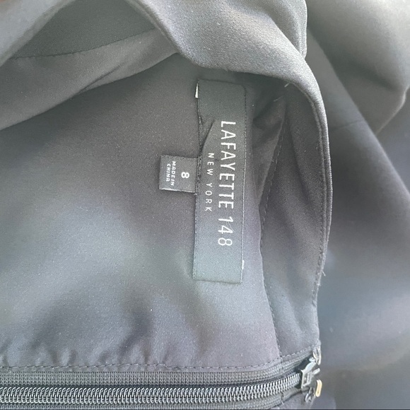 Lafayette 148 Black Surplus Neckline Short Sleeve Dress size 8 - Picture 5 of 15